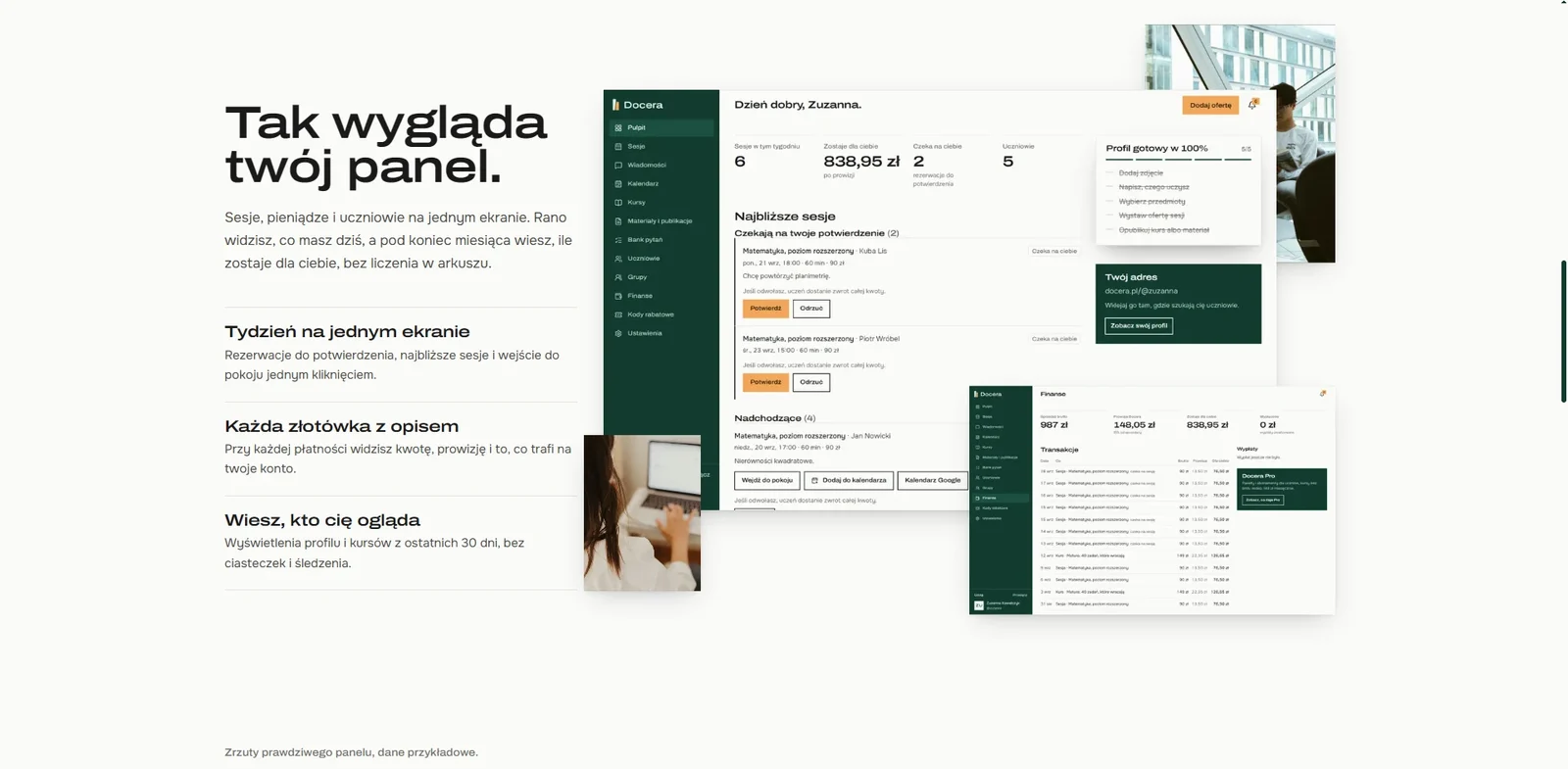 Docera: A panel that replaces the spreadsheet and the calendar